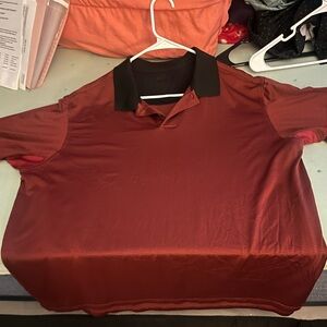 Adidas Red and Black Polo Shirt